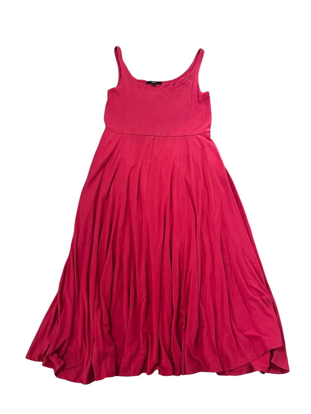 Quince Red Scoop-Neck Sleeveless Fit & Flare Midi Dress with Pockets Large - Picture 2 of 10